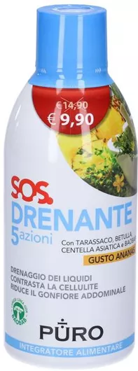 Puro SOS Drenante Συμπλήρωμα Διατροφής για Αποτοξίνωση & Αποβολή των Περιττών Υγρών 500ml