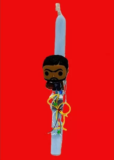 Πασχαλινή Λαμπάδα Serafino Toys με Στολίδι / Χειροποίητη Funko Pop Μπλε