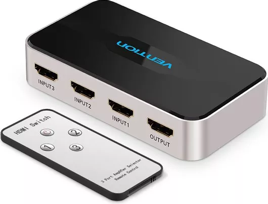 HDMI Switch Vention AFFH0 3x1 Out Gray Metal 