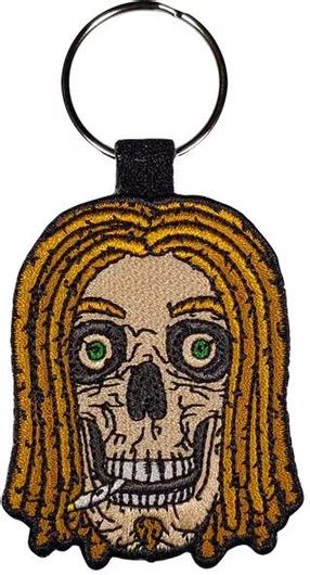 Μπρελόκ Jah Rasta Skull από Ύφασμα Κίτρινο
