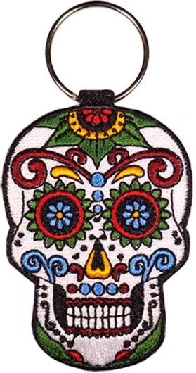 Μπρελόκ Flower Skull από Ύφασμα Πολύχρωμο