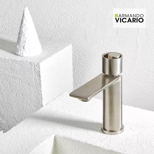 Μπαταρία Νιπτήρα Armando Vicario Halo Πάγκου Χαμηλή Αναμεικτική Inox
