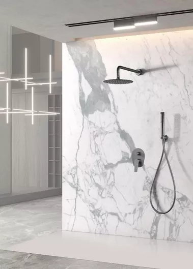 Σετ Μίκτης Τηλέφωνο & Κεφαλής Ντουζ Εντοιχισμού Imex Delos GPD055/BGM Black Gun Metal