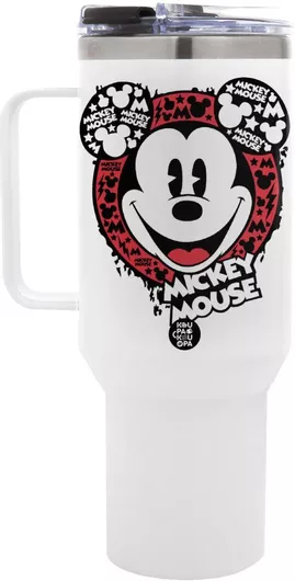 Θερμός Mickey Mouse Mega Tumbler με Καπάκι 1.2lt Λευκό