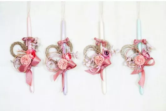 Πασχαλινή Λαμπάδα Αρωματική Καρδιά & Τριαντάφυλλο 22097