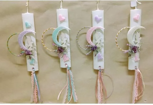 Πασχαλινή Λαμπάδα Αρωματική Φεγγάρι με Νεράιδα σε Πλακέ Κερί 23043