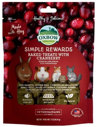 Λιχουδιά Τρωκτικών Oxbow Baked Simple Rewards Cranberry 56gr