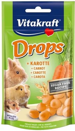 Λιχουδιά Τρωκτικών Vitakraft Drops Vegetable με Καρότο 75gr