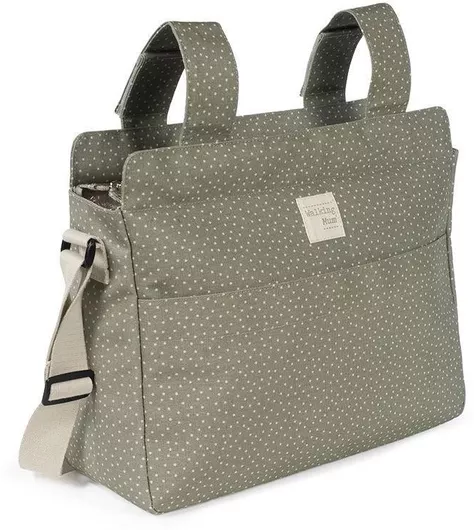 Τσάντα - Αλλαξιέρα Walking Ώμου με Στρωματάκι Mum Poppy Πουά Olive