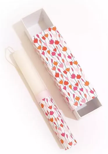 Πασχαλινή Λαμπάδα Σετ Χειροποίητο Συρταρωτό Κουτί με Λαμπάδα Μαντζέντα 1