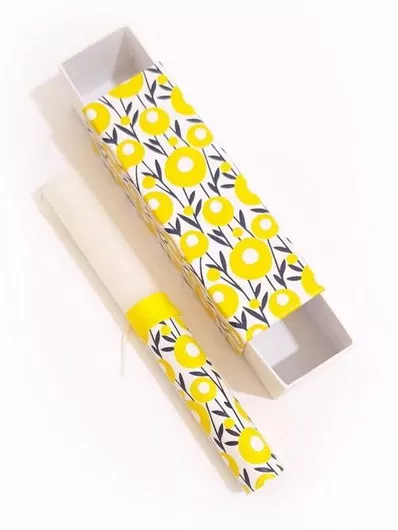 Πασχαλινή Λαμπάδα Σετ Χειροποίητο Συρταρωτό Κουτί με Λαμπάδα Kιτρίνο