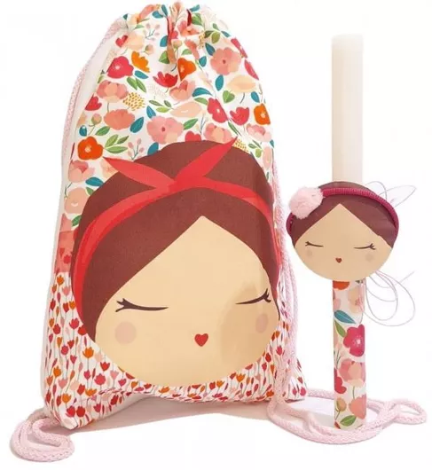 Πασχαλινή Λαμπάδα Σετ Χειροποίητο Σακίδιο με Λαμπάδα sacgirlmagenta