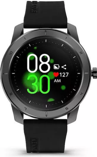 Smartwatch Kenneth Cole New York 45mm Stainless Steel & Silicone Strap Black