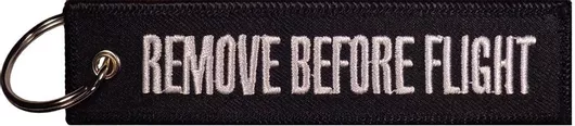 Μπρελόκ Remove Before Flight από Ύφασμα Μαύρο