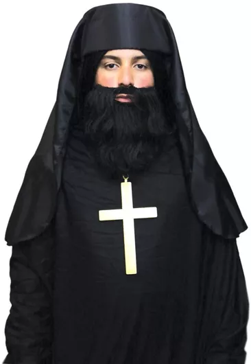 Σετ Παπά Αποκριάτικο με Περούκα/Μούσι & Καπέλο