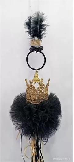 Πασχαλινή Λαμπάδα Κορώνα Κρεμαστή σε Πον Πον Μαύρο 140Α