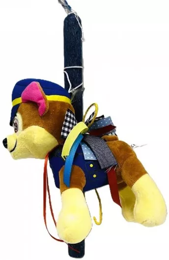 Πασχαλινή Λαμπάδα Χειροποίητη Paw Patrol Chase 25cm Λούτρινο 24016