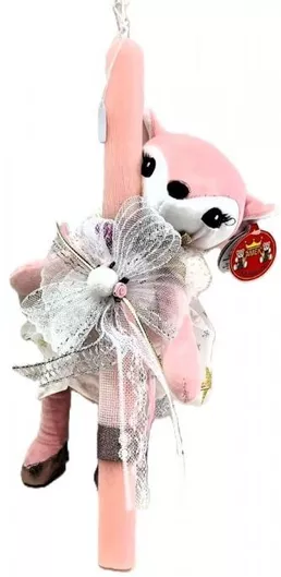 Πασχαλινή Λαμπάδα Χειροποίητη Αλεπού 30cm Λούτρινο 24045