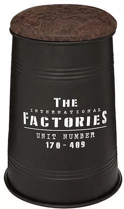 Σκαμπό Σαλονιού Spitishop με Αποθηκευτικό Χώρο Μεταλλικό A-S 33.5x33.5x47cm Μαύρο