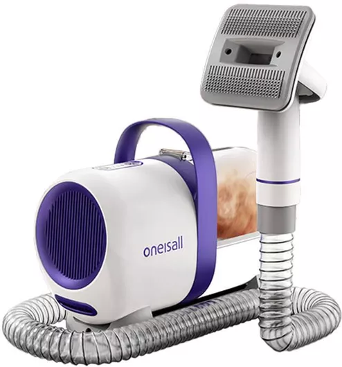 Βούρτσα Σκύλου Oneisall Σκούπα για Καθαρισμό Τριχώματος Λευκό/Μοβ