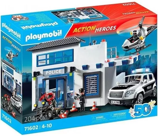 Playmobil Action Heroes Αστυνομικό Τμήμα με Περιπολικό & Ελικόπτερο #71602 για 4+ Ετών