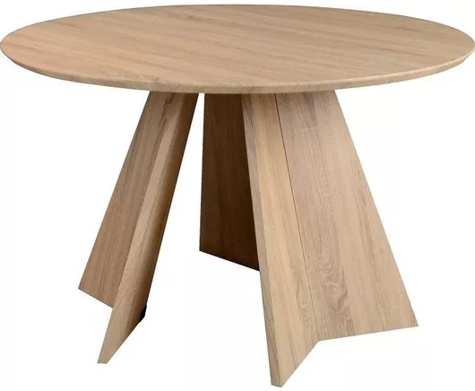 Τραπέζι Τραπεζαρίας Pakoworld Bibble MDF/MDF Στρογγυλό 120x120x76cm Φυσικό