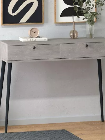 Κονσόλα Megapap Vintage Μοριοσανίδα 110x29x88cm Γκρι