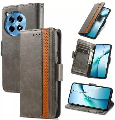 Θήκη Κινητού Wallet με Σταντ για OnePlus Ace 3 Pro Δερματίνη Γκρι
