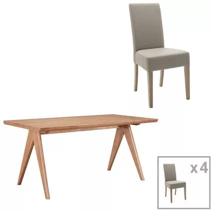 Τραπεζαρία Σαλονιού Pakketo Ditta-Winslow Μοντέρνο Ξύλινη Σετ 5τμχ 180x85cm 