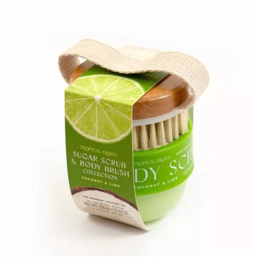 Scrub Σώματος The Somerset Toiletry Body Σετ με Βούρτσα Coconut & Lime 150gr