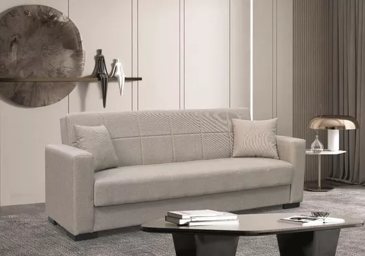 Καναπές Κρεβάτι Zougris Rover Τριθέσιος Ύφασμα με Αποθηκευτικό Χώρο 210x80cm Μπεζ