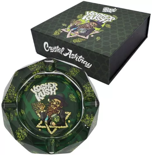 Σταχτοδοχείο Best Buds Τσιγάρου Κρυστάλλινο Kosher Kush 15x5cm Πράσινο