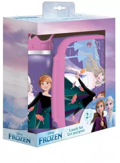 Παιδικό Σετ Φαγητού Must Ανοξείδωτο Frozen 800ml & 500ml Ροζ/Μοβ