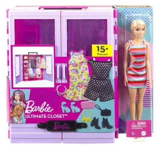 Barbie Mattel Σετ Νέα Ντουλάπα με Κούκλα για 3+ Ετών