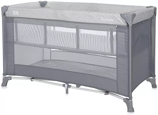 Παρκοκρέβατο Lorelli Torino Grey Strip Elements 2 Επιπέδων 127x68cm Γκρι