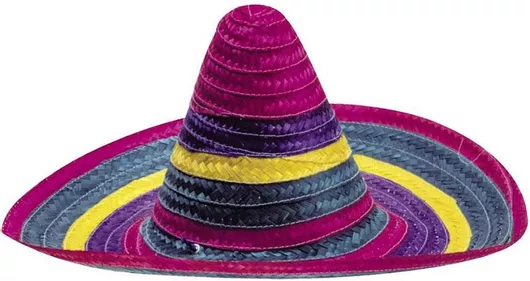 Αποκριάτικο Αξεσουάρ Καπέλο Ψάθινο Μεξικάνικο  Sobrero Πολύχρωμο