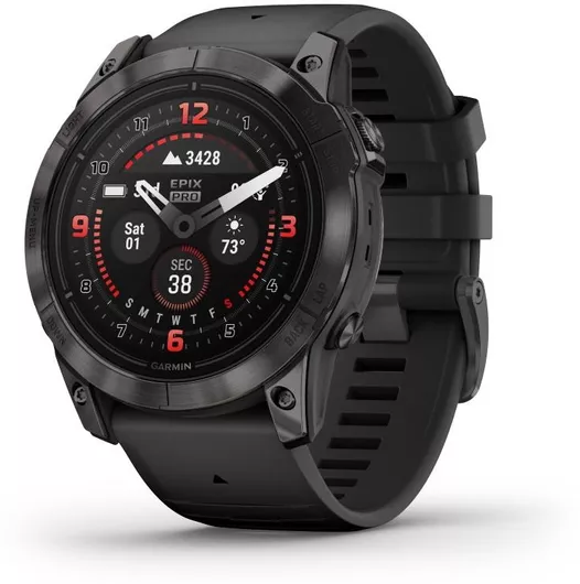 Garmin Epix Pro Gen 2Sapphire Edition Titanium 51mm Αδιάβροχο Smartwatch με Παλμογράφο Carbon Grey DLC Titanium with Black Band