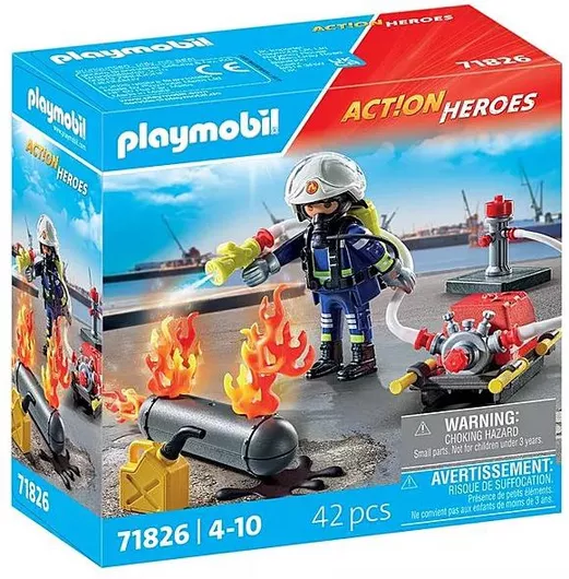 Playmobil Πυροσβέστης με Αντλία Νερού #71826 για 4+ Ετών
