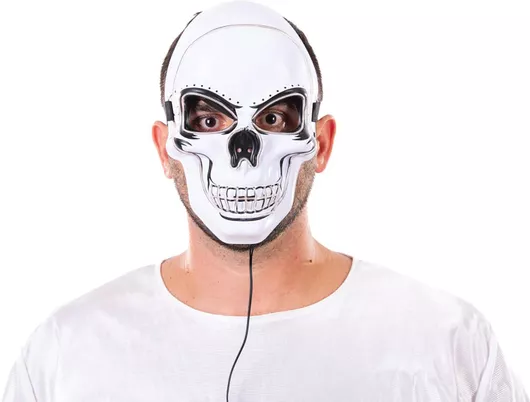 Αποκριάτικο Αξεσουάρ Fun Fashion Μάσκα Νεκροκεφαλή με Φως 31cm