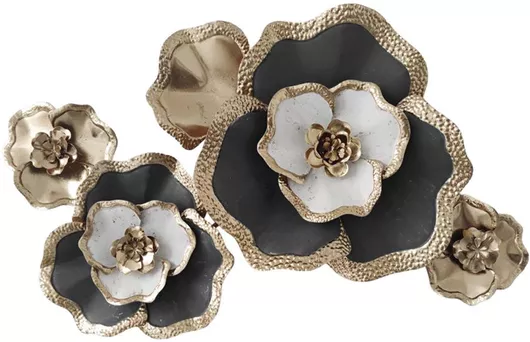 Διακοσμητικό Τοίχου Inart Rosalia Μεταλλικό 90x58x7.5cm Χρυσό/Μαύρο