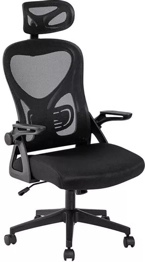 Καρέκλα Γραφείου Woodwell με Ανάκλιση & Ρυθμιζόμενα Μπράτσα Bf3050 Mesh Μαύρο