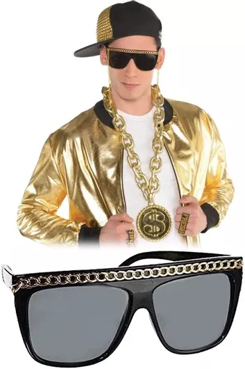 Αποκριάτικο Αξεσουάρ Τσα-Φαλ Γυαλιά Χίπη Χοπ 