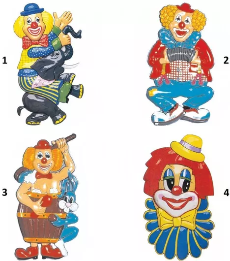 Αποκριάτικο Αξεσουάρ Τσα-Φαλ Ταμπλό Κλόουν Γίγας 56x100cmΤυχαία Επιλογή Σχεδίου 