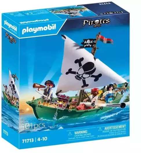 Playmobil Pirates Πειρατικό Πλοιάριο για 4+Ετών #71713
