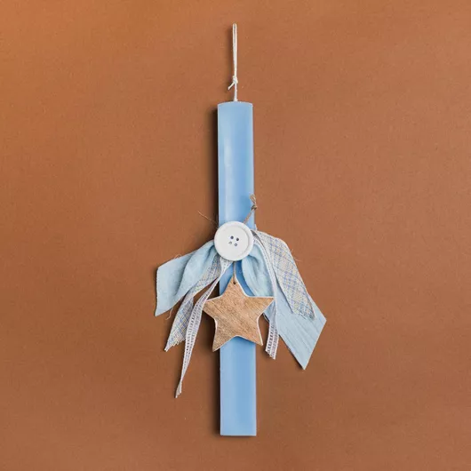 Πασχαλινή Λαμπάδα Beauty Home Αστέρι Σμάλτο Πλακέ Μπλε