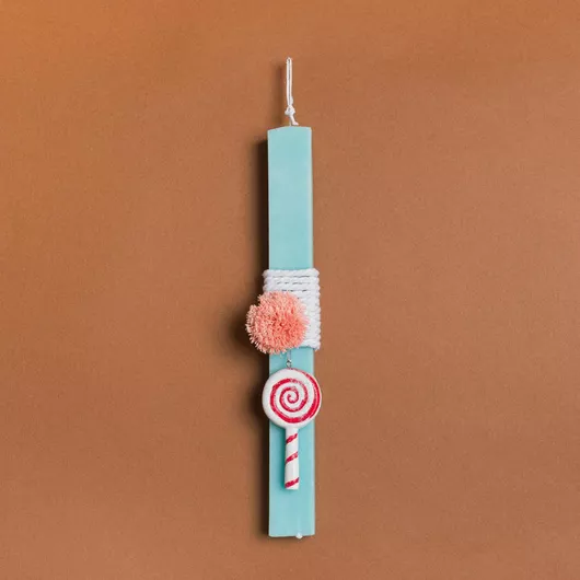 Πασχαλινή Λαμπάδα Beauty Home Γλειφιτζούρι Βεραμάν Πλακέ Γαλάζιο