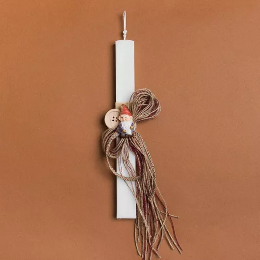 Πασχαλινή Λαμπάδα Beauty Home Νάνος Μοβ Πλακέ Λευκό