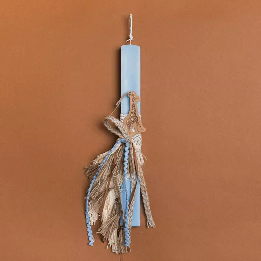 Πασχαλινή Λαμπάδα Beauty Home Χάρτινα Ζωάκια Πλακέ Μπλε