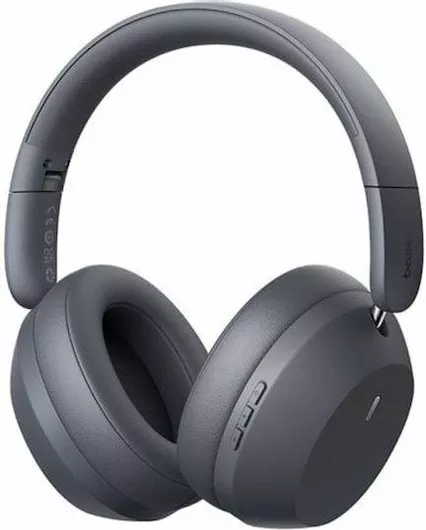 Baseus Bass 35 Ασύρματα Bluetooth Over Ear Ακουστικά με 50 ώρες Λειτουργίας Γκρι