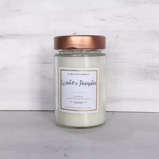 Κερί Αρωματικό Fiore Domenica σε Βάζο Winter Pumpkin 200gr Λευκό